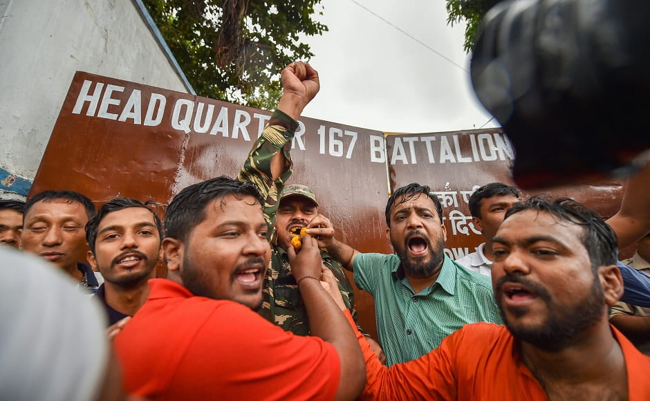 The IAF strikes were appreciated by leaders across various political parties and by people from all walks of life. People exchanged sweets with paramilitary soldiers in Kolkata. PTI The IAF strikes were appreciated by leaders across various political parties and by people from all walks of life. People exchanged sweets with paramilitary soldiers in Kolkata. PTI