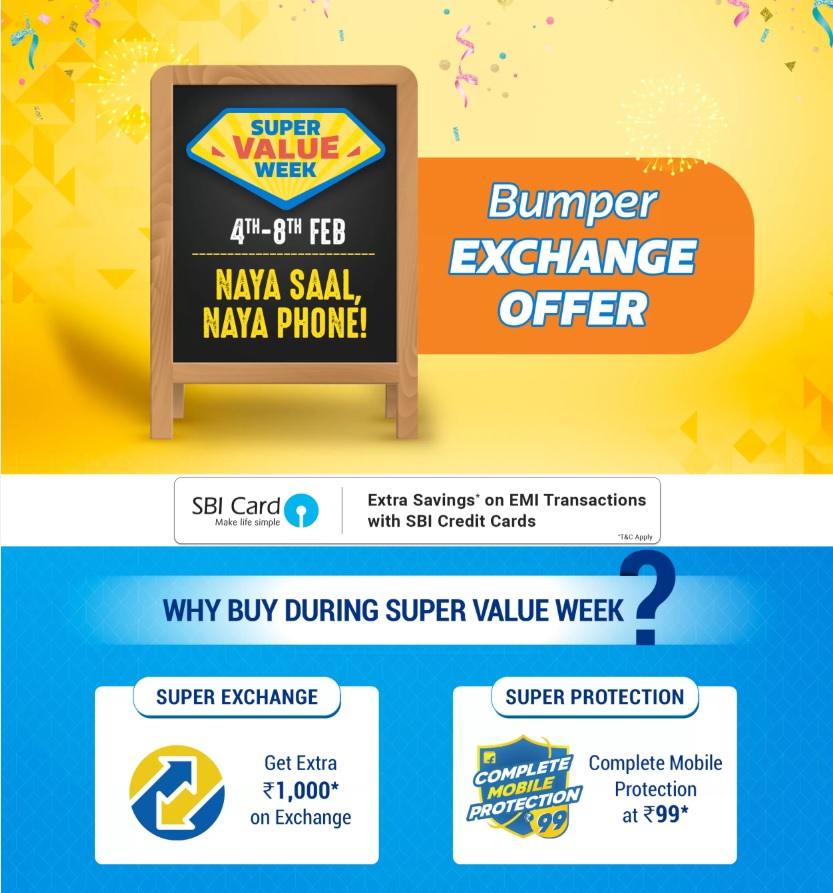 Flipkart Super Value Week sale brings good deals and exchange offers on some of the popular mid-range phones. Image: Flipkart