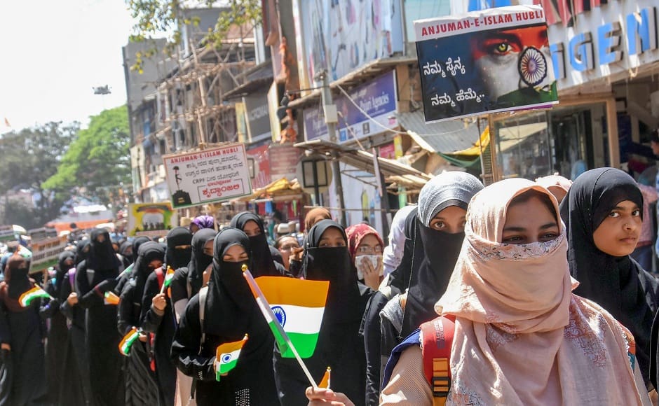 College students in Karnataka’s Hubbali staged demonstrations against the attack on the bus which was a part of a convoy of 78 vehicles, carrying over 2,500 CRPF personnel. PTI College students in Karnataka’s Hubbali staged demonstrations against the attack on the bus which was a part of a convoy of 78 vehicles, carrying over 2,500 CRPF personnel. PTI