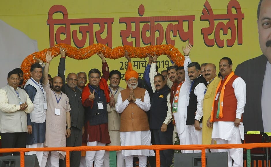 Lashing out at the Opposition for constanting demanding proof of India’s air strikes in Balakot on 27 February, Modi asked the people at the Akhnoor rally if they wanted ‘saboot’ (proof) or ‘sapoot’ (good son). AP Lashing out at the Opposition for constanting demanding proof of India’s air strikes in Balakot on 27 February, Modi asked the people at the Akhnoor rally if they wanted ‘saboot’ (proof) or ‘sapoot’ (good son). AP