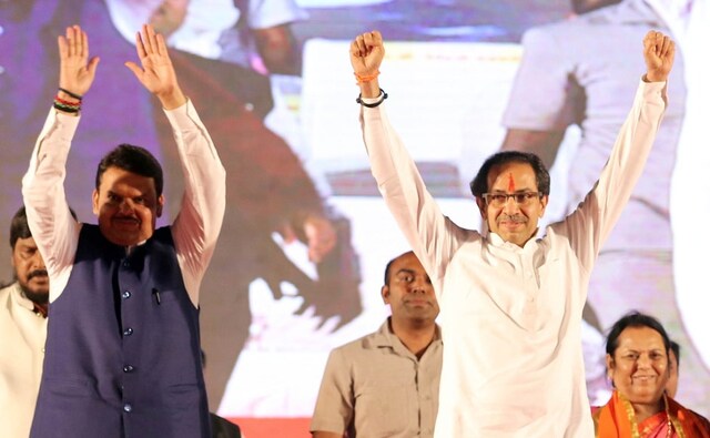 In the first rally held jointly by the BJP and Shiv Sena, which have entered into an alliance for the Lok Sabha polls in Maharashtra, Chief Minister Devendra Fadnavis slammed the Congress for questioning the India-Pakistan strikes. Image Courtesy: Sachin Gokhale/Firstpost In the first rally held jointly by the BJP and Shiv Sena, which have entered into an alliance for the Lok Sabha polls in Maharashtra, Chief Minister Devendra Fadnavis slammed the Congress for questioning the India-Pakistan strikes. Image Courtesy: Sachin Gokhale/Firstpost