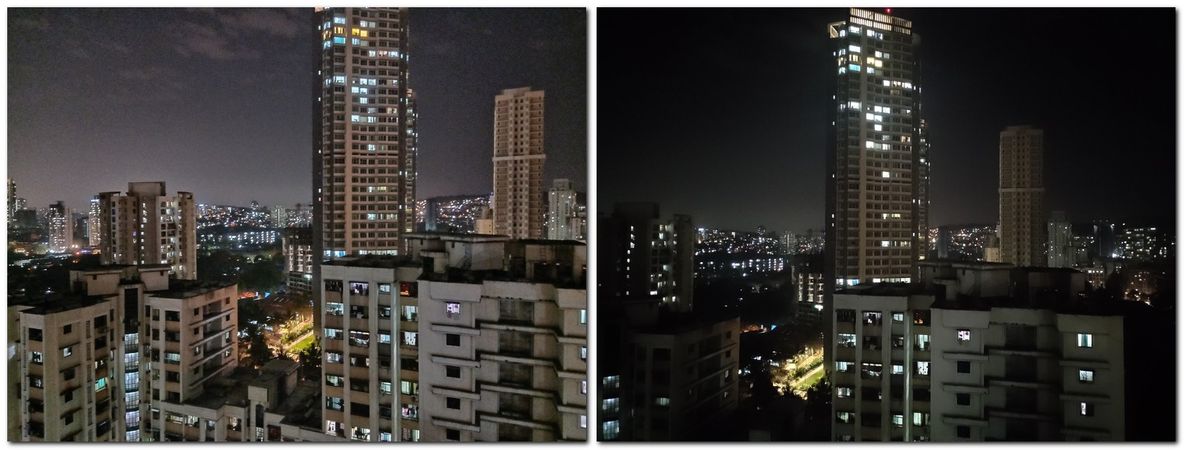 Oppo F11 Pro Nightscape(L) vs Nokia 8.1 (R)