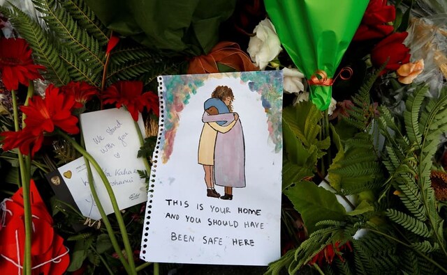 Some messages of grief and anger reached out to the Muslim community, saying that New Zealand is their home, where they should have been safe. Reuters Some messages of grief and anger reached out to the Muslim community, saying that New Zealand is their home, where they should have been safe. Reuters