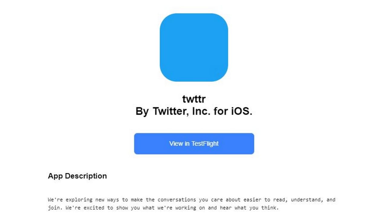 TestFlight twttr invite