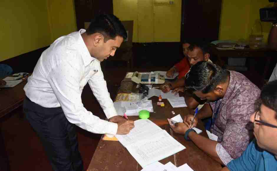 Goa chief minister Pramod Sawant voting at a booth in North Goa parliamentary constituency. Rupesh Samant/101Reporters Goa chief minister Pramod Sawant voting at a booth in North Goa parliamentary constituency. Rupesh Samant/101Reporters