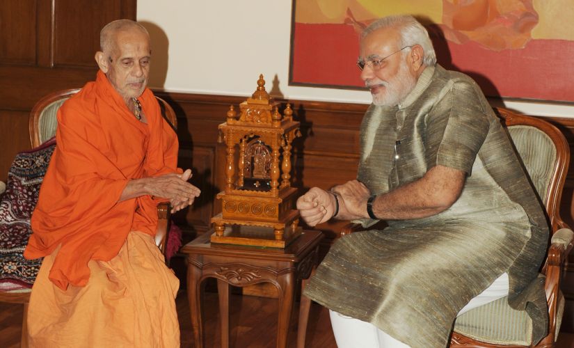 Prime Minister Narendra Modi with Teertha. Image courtesy: PIB