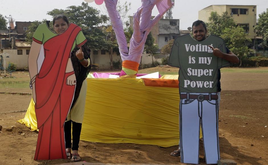 Polling was held in 17 seats in Maharashtra, including all the six constituencies in Mumbai. The overall percentage in the 17 seats when polling ended at 6 pm was 57 per cent. The state Congress made 30 complaints to the Election Commission about alleged glitches in EVMs across the 17 Lok Sabha constituencies. AP Polling was held in 17 seats in Maharashtra, including all the six constituencies in Mumbai. The overall percentage in the 17 seats when polling ended at 6 pm was 57 per cent. The state Congress made 30 complaints to the Election Commission about alleged glitches in EVMs across the 17 Lok Sabha constituencies. AP