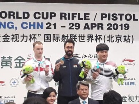 ISSF Beijing World Cup: Abhishek Verma secured India's fifth Olympic quota place with gold in 10m air pistol event ISSF Beijing World Cup: Abhishek Verma secured India's fifth Olympic quota place with gold in 10m air pistol event