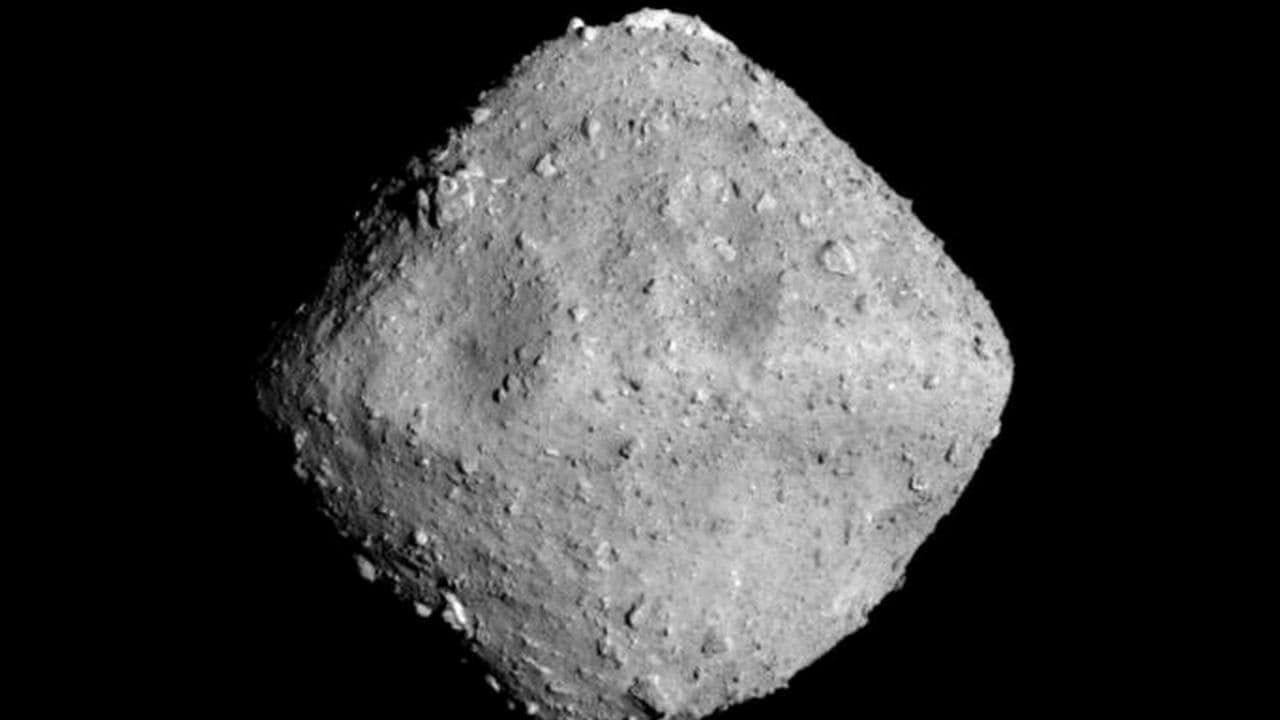 The asteroid Ryugu that spacecraft Hayabusa2 has created a crater in. Image credit: JAXA