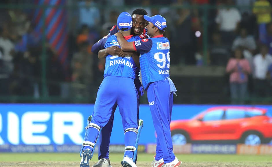 Delhi Capitals benefited a lot from the good show of Kagiso Rabada (centre) who grabbed two key wickets including that of Parthiv Patel to help Delhi dominate the game from the beginning. Sportzpics Delhi Capitals benefited a lot from the good show of Kagiso Rabada (centre) who grabbed two key wickets including that of Parthiv Patel to help Delhi dominate the game from the beginning. Sportzpics