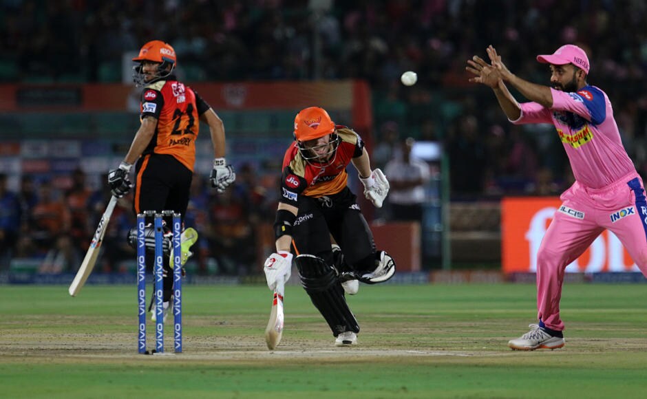 David Warner was not his fluent best on Saturday against RR as he scored 37 off 32 balls. However, he occupied one end of the pitch and formed decent partnership with Manish Pandey to take SRH to a decent total. Sportzpics David Warner was not his fluent best on Saturday against RR as he scored 37 off 32 balls. However, he occupied one end of the pitch and formed decent partnership with Manish Pandey to take SRH to a decent total. Sportzpics