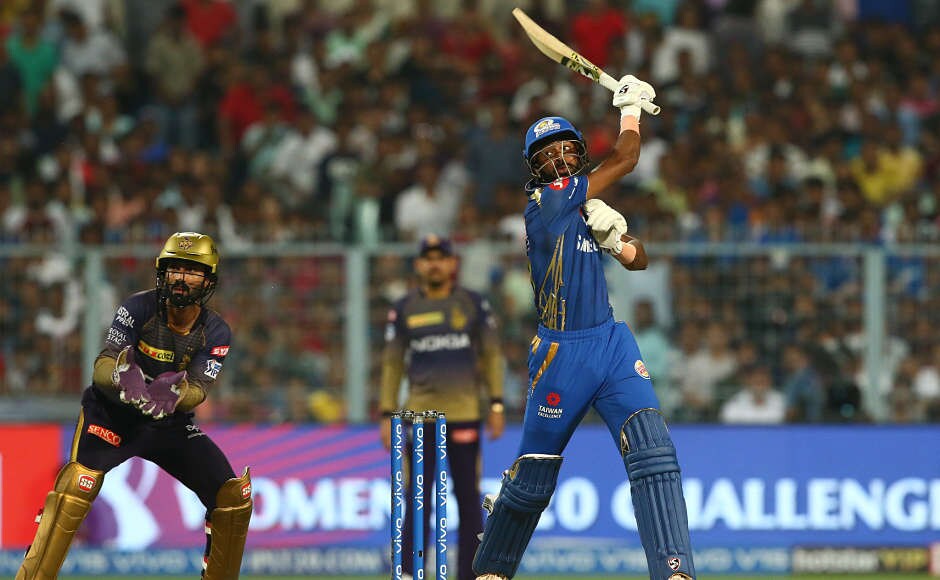Hardik Pandya (right) was at his brutal best, hitting 91 in just 34 balls. The innings included 6 fours and 9 sixes. The blitzkrieg from Pandya, however, was not enough to see his side home. Hardik Pandya (right) was at his brutal best, hitting 91 in just 34 balls. The innings included 6 fours and 9 sixes. The blitzkrieg from Pandya, however, was not enough to see his side home.
