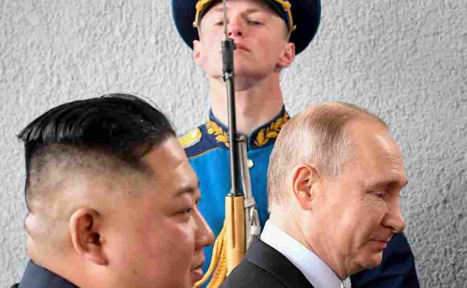 Following their talks on Thursday, Putin said Kim is willing to give up nuclear weapons, but only if he gets ironclad security guarantees supported by a multinational agreement. AP Following their talks on Thursday, Putin said Kim is willing to give up nuclear weapons, but only if he gets ironclad security guarantees supported by a multinational agreement. AP