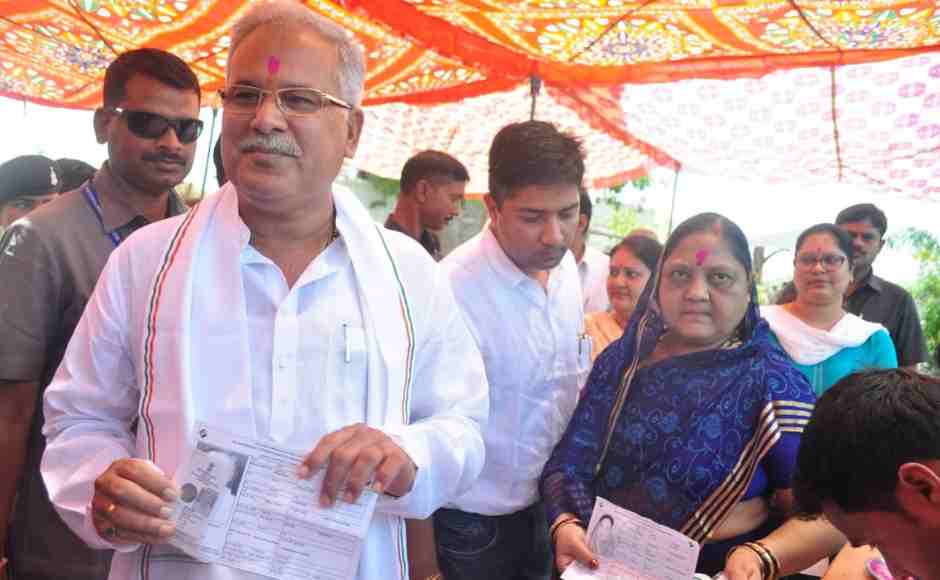 Chhattisgarh chief minister Bhupesh Baghel casts his vote along with his family members. Hitesh Sharma/101Reporters Chhattisgarh chief minister Bhupesh Baghel casts his vote along with his family members. Hitesh Sharma/101Reporters
