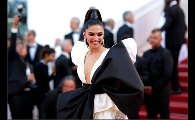 Deepika Padukone donned a custom Dundas gown and brings back the classic black-n-white on the center-stage | Twitter Deepika Padukone donned a custom Dundas gown and brings back the classic black-n-white on the center-stage | Twitter