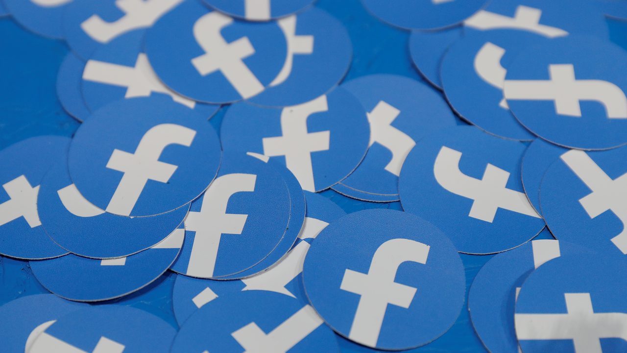 Stickers bearing the Facebook logo are pictured at Facebook Inc's F8 developers conference in San Jose, California. Image: Reuters.