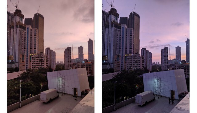 The OnePlus 7 shoots more detailed and colour accurate landscapes. The Pixel went completely off with the colours and looked nothing like the real scene. L to R: OnePlus 7, Pixel 3a XL Image: Tech2