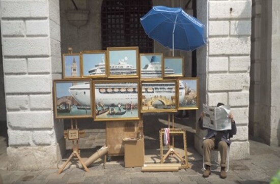 Banksy crashes the Venice Biennale with unauthorised street stall; posts video on social media Banksy crashes the Venice Biennale with unauthorised street stall; posts video on social media