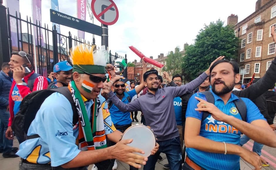 Fans celebrating India's win against Australia, with chants like 'Dus rupaye ka gola, Virat Kohli shola' almost creating an air similar to Mumbai's Wankhede Stadium. Image clicked via OPPO Reno 10X Hybrid zoom Fans celebrating India's win against Australia, with chants like 'Dus rupaye ka gola, Virat Kohli shola' almost creating an air similar to Mumbai's Wankhede Stadium. Image clicked via OPPO Reno 10X Hybrid zoom
