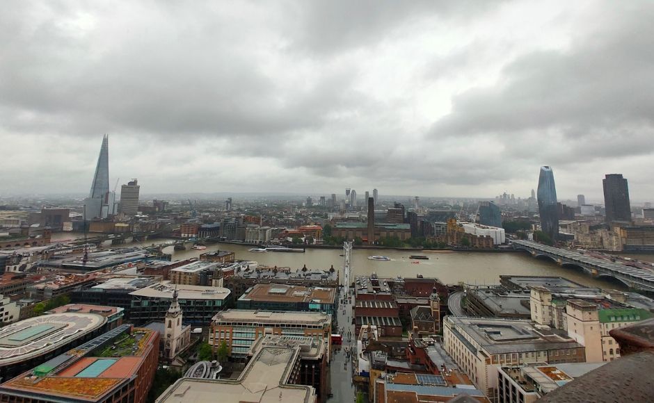 The view from atop the cathedral comes after a gruelling climb of 259 steps built in a very narrow passage. At the top, one can see around 25 miles of the city in each direction on one such cold, rainy day. Image clicked via OPPO Reno 10X Hybrid zoom The view from atop the cathedral comes after a gruelling climb of 259 steps built in a very narrow passage. At the top, one can see around 25 miles of the city in each direction on one such cold, rainy day. Image clicked via OPPO Reno 10X Hybrid zoom