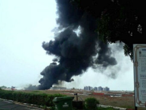 Goa airport temporarily closed after fuel spill from MiG-29K aircraft causes fire on runway Goa airport temporarily closed after fuel spill from MiG-29K aircraft causes fire on runway