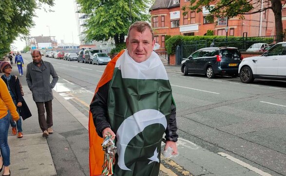 A Pakistani fan poses for a photo on the streets of Manchester in the UK. Firstpost/ Jigar Mehta A Pakistani fan poses for a photo on the streets of Manchester in the UK. Firstpost/ Jigar Mehta