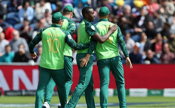In the day's second match in Cardiff, South Africa's Kagiso Rabada is seen celebrating the wicket of Afghanistan's Hazratullah Zazai. South Africa completed a dominant nine-wicket win over the minnows to clinch their first victory. AP In the day's second match in Cardiff, South Africa's Kagiso Rabada is seen celebrating the wicket of Afghanistan's Hazratullah Zazai. South Africa completed a dominant nine-wicket win over the minnows to clinch their first victory. AP