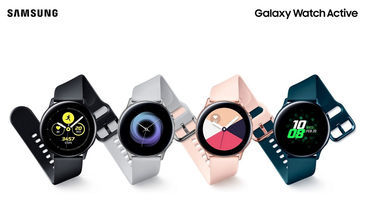The Samsung Galaxy Watch Active comes in four colours. Image: Samsung