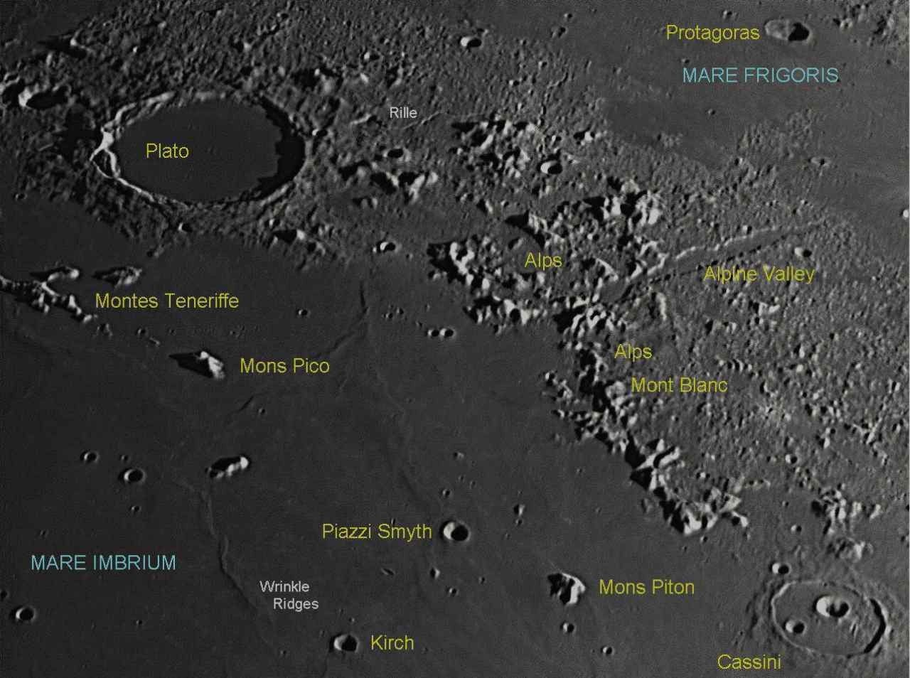 This area around Mare Imbrium as seen by the Starfield Observatory in 2017. Image: Starfield Observatory