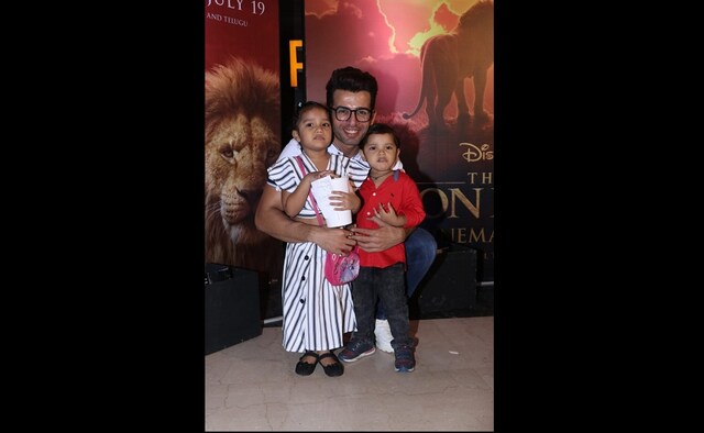 Jay Bhanushali attended the screening of The Lion King along with his kids Jay Bhanushali attended the screening of The Lion King along with his kids