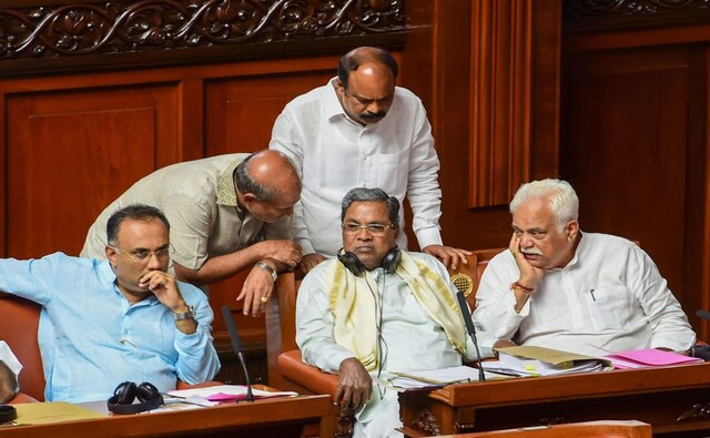 The Assembly was adjourned for nearly two hours as Congress and JDS members demanded more time to discuss the confidence motion after the Speaker asked them to wind up quickly so that the trust vote process could be completed. PTI The Assembly was adjourned for nearly two hours as Congress and JDS members demanded more time to discuss the confidence motion after the Speaker asked them to wind up quickly so that the trust vote process could be completed. PTI