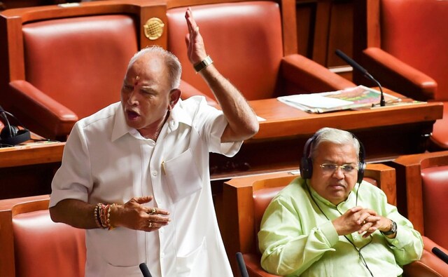 Maintaining composure throughout, BJP members made repeated pleas to the Speaker to conclude the process Monday itself without dragging it any further. PTI Maintaining composure throughout, BJP members made repeated pleas to the Speaker to conclude the process Monday itself without dragging it any further. PTI