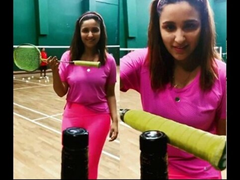 Watch: Parineeti Chopra attempts the bottle cap challenge on sets of Saina Nehwal biopic Watch: Parineeti Chopra attempts the bottle cap challenge on sets of Saina Nehwal biopic
