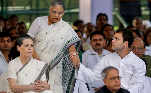 Dikshit carried out massive infrastructure development of Delhi during her tenure. She also launched a number of social welfare schemes. She is seen here with Pranab Mukherjee, Sonia Gandhi and Rahul Gandhi at a prayer meeting. PTI Dikshit carried out massive infrastructure development of Delhi during her tenure. She also launched a number of social welfare schemes. She is seen here with Pranab Mukherjee, Sonia Gandhi and Rahul Gandhi at a prayer meeting. PTI