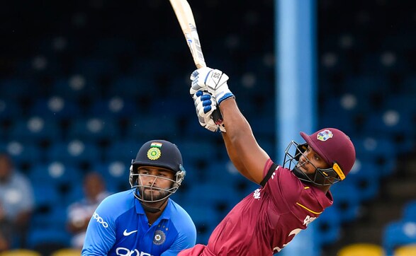 The match was paused for a long time due to rain and once it was restarted, it was reduced to 35-over per innings game. Nicholas Pooran's 30-run knock helped West Indies post 240/7 in the first innings. AFP The match was paused for a long time due to rain and once it was restarted, it was reduced to 35-over per innings game. Nicholas Pooran's 30-run knock helped West Indies post 240/7 in the first innings. AFP