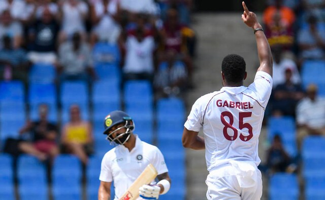 While Kemar Roach stood out with pace and bounce, Shannon Gabriel was not far behind as he removed the best Indian batsman in Virat Kohli quite early on in India innings. AFP While Kemar Roach stood out with pace and bounce, Shannon Gabriel was not far behind as he removed the best Indian batsman in Virat Kohli quite early on in India innings. AFP