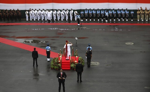 In a clear reference to Pakistan, Modi said those who support, protect and export terrorism must be exposed. He said India is not the only target of terrorism in the region. Countries like Bangladesh, Sri Lanka and Afghanistan have also been affected. He is seen here inspecting the guard of honour ahead of his speech. AP In a clear reference to Pakistan, Modi said those who support, protect and export terrorism must be exposed. He said India is not the only target of terrorism in the region. Countries like Bangladesh, Sri Lanka and Afghanistan have also been affected. He is seen here inspecting the guard of honour ahead of his speech. AP