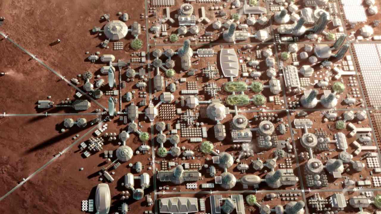 Illustration of a Mars city. Image: SpaceX