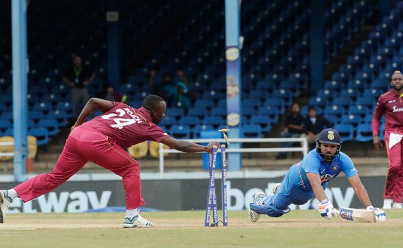 India's chase started on a shaky note, with Rohit Sharma getting run out after scoring just 10 runs. AP India's chase started on a shaky note, with Rohit Sharma getting run out after scoring just 10 runs. AP