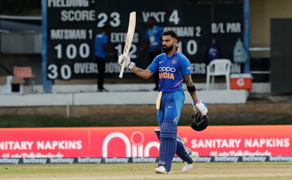 Shikhar Dhawan and Virat Kohli shared a good partnership but the former was dismissed after scoring 36. The day, though, belonged to skipper Kohli, who scored his 43rd ODI century, helping his team chase down the total comfortably. AP Shikhar Dhawan and Virat Kohli shared a good partnership but the former was dismissed after scoring 36. The day, though, belonged to skipper Kohli, who scored his 43rd ODI century, helping his team chase down the total comfortably. AP