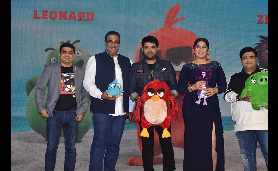 Anurag Sachdeva, Vivek Krishnani, Kiku Sharda, Archana Puran Singh and Kapil Sharma during the Angry Birds Movie press meet Anurag Sachdeva, Vivek Krishnani, Kiku Sharda, Archana Puran Singh and Kapil Sharma during the Angry Birds Movie press meet