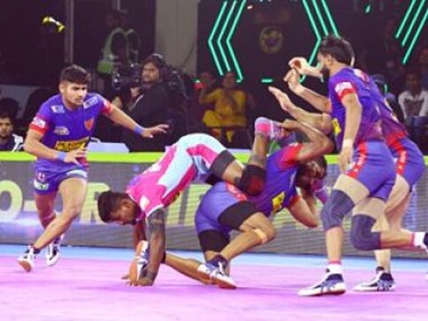 Pro Kabaddi 2019: Naveen Kumar finishes with third consecutive Super 10 as Dabang Delhi beat Jaipur Pink Panthers Pro Kabaddi 2019: Naveen Kumar finishes with third consecutive Super 10 as Dabang Delhi beat Jaipur Pink Panthers