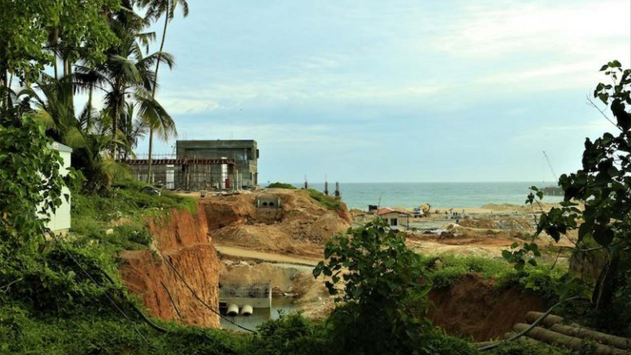 Construction of the project office at Vizhinjam. Image credit: Syed Shiyaz Mirza.