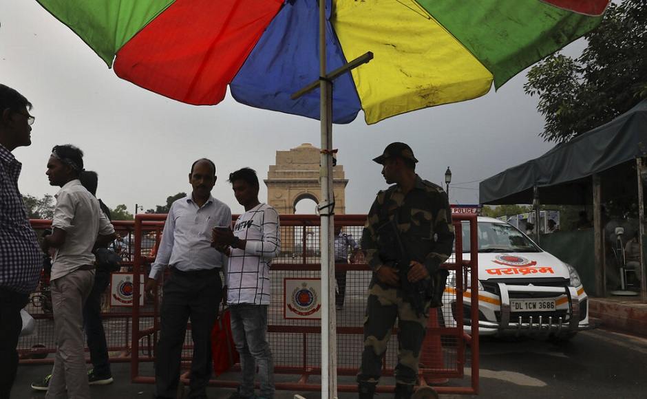 A multi-layered security arrangement, involving SWAT commandos and NSG snipers, is being put in place for New Delhi, in view of the Centre scrapping the special status for Jammu and Kashmir. Paramilitary forces were posted on Wednesday near the India Gate in Delhi. AP A multi-layered security arrangement, involving SWAT commandos and NSG snipers, is being put in place for New Delhi, in view of the Centre scrapping the special status for Jammu and Kashmir. Paramilitary forces were posted on Wednesday near the India Gate in Delhi. AP