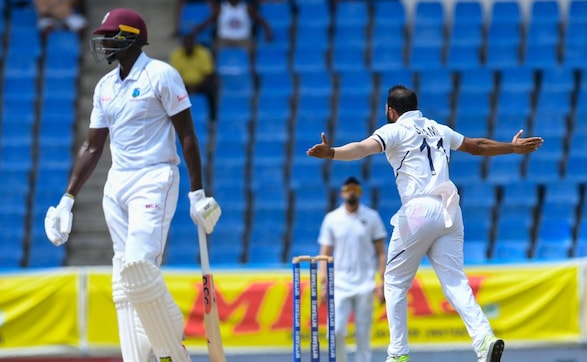 Windies' skipper Jason Holder is dismissed for 39 by Mohammed Shami as the hosts lost their ninth wicket. AFP Windies' skipper Jason Holder is dismissed for 39 by Mohammed Shami as the hosts lost their ninth wicket. AFP