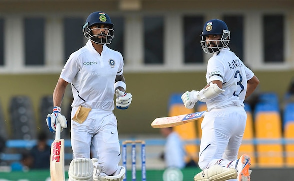India captain Virat Kohli (51*) and Ajinkya Rahane (53*) are currently involved in an unbeaten 104-run partnership for the fourth wicket. After dismissing West Indies in their first innings during the first Test in Antugua on Saturday, India were 185-3 in their second innings on Day three, having taken a lead of 260 runs. AFP India captain Virat Kohli (51*) and Ajinkya Rahane (53*) are currently involved in an unbeaten 104-run partnership for the fourth wicket. After dismissing West Indies in their first innings during the first Test in Antugua on Saturday, India were 185-3 in their second innings on Day three, having taken a lead of 260 runs. AFP