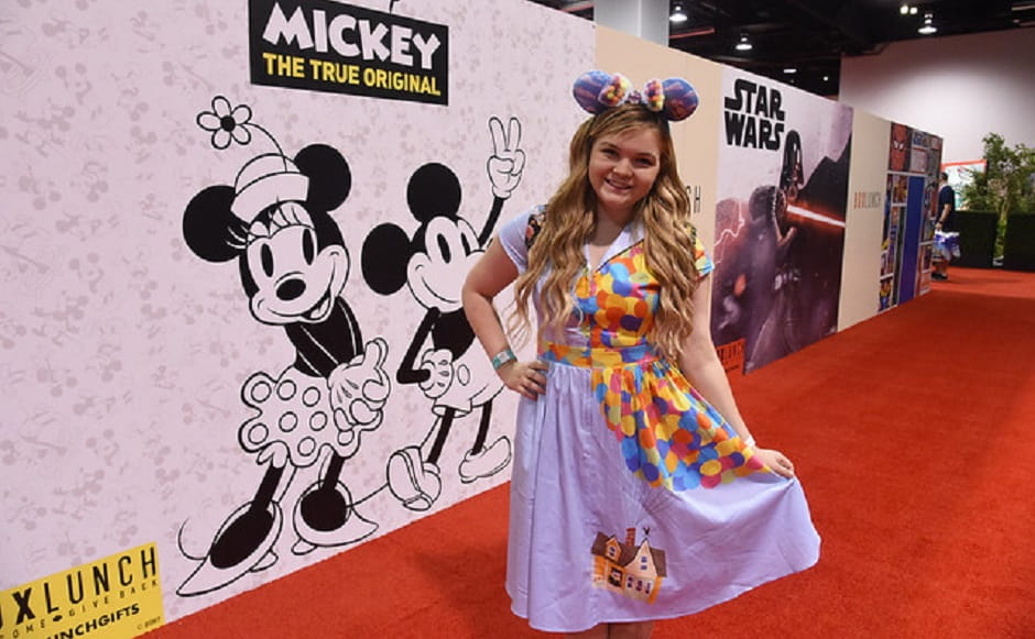 Fan dressed as Minnie Mouse for D23 cosplay | The Walt Disney Company Fan dressed as Minnie Mouse for D23 cosplay | The Walt Disney Company