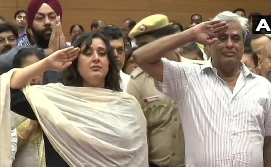 A leading face of BJP and its most prominent woman leader for decades, Swaraj died on Tuesday night at the age of 67. Swaraj's husband and daughter paid salute to her at the BJP headquarters. ANI A leading face of BJP and its most prominent woman leader for decades, Swaraj died on Tuesday night at the age of 67. Swaraj's husband and daughter paid salute to her at the BJP headquarters. ANI