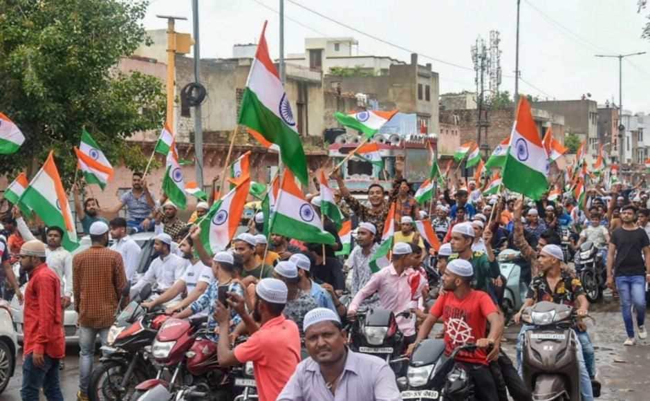 Members of the Muslim community held a rally in Jodhpur. At the state's official event in Jaipur, Chief Minister Ashok Gehlot said that every government since independence has contributed in the development of the nation. PTI Members of the Muslim community held a rally in Jodhpur. At the state's official event in Jaipur, Chief Minister Ashok Gehlot said that every government since independence has contributed in the development of the nation. PTI