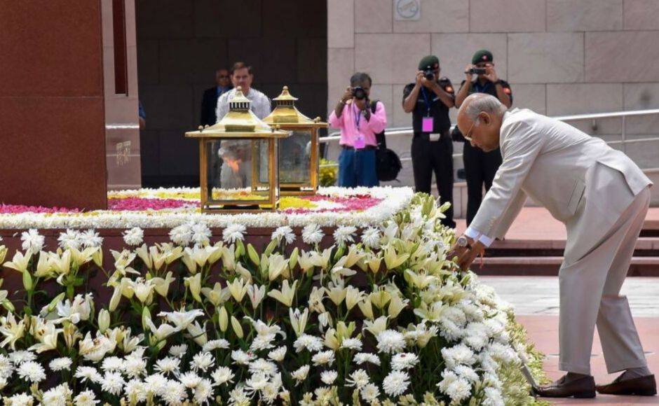President Ram Nath Kovind laid wreath at the Amar Jawan Jyoti at India Gate. PTI President Ram Nath Kovind laid wreath at the Amar Jawan Jyoti at India Gate. PTI